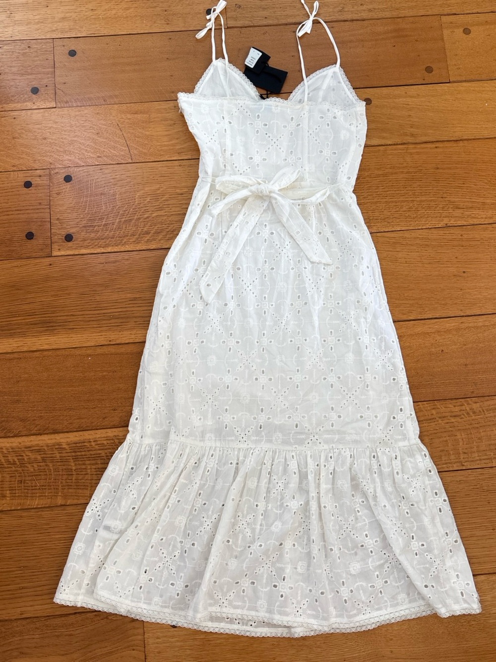 PAIGE White Eyelet Dress with Lace Trim - Picture 9 of 10